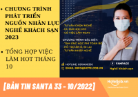 [BẢN TIN SANTA 33 - 10/2022] Đừng bỏ qua cơ hội hấp dẫn từ chương trình phát triển nguồn nhân lực Nghề khách sạn 2023 